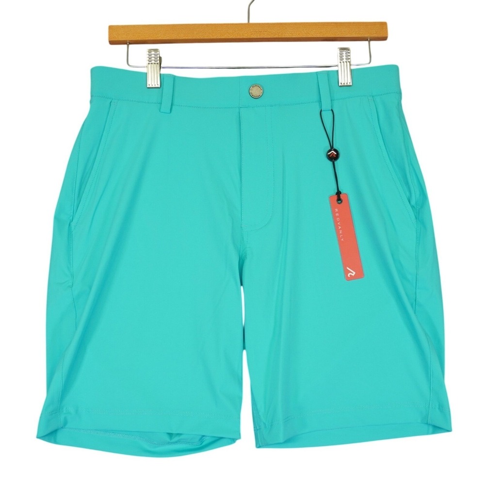 NEW REDVANLY Golf Shorts Mens Small Teal Blue 7.5" Inseam Stretch Performance